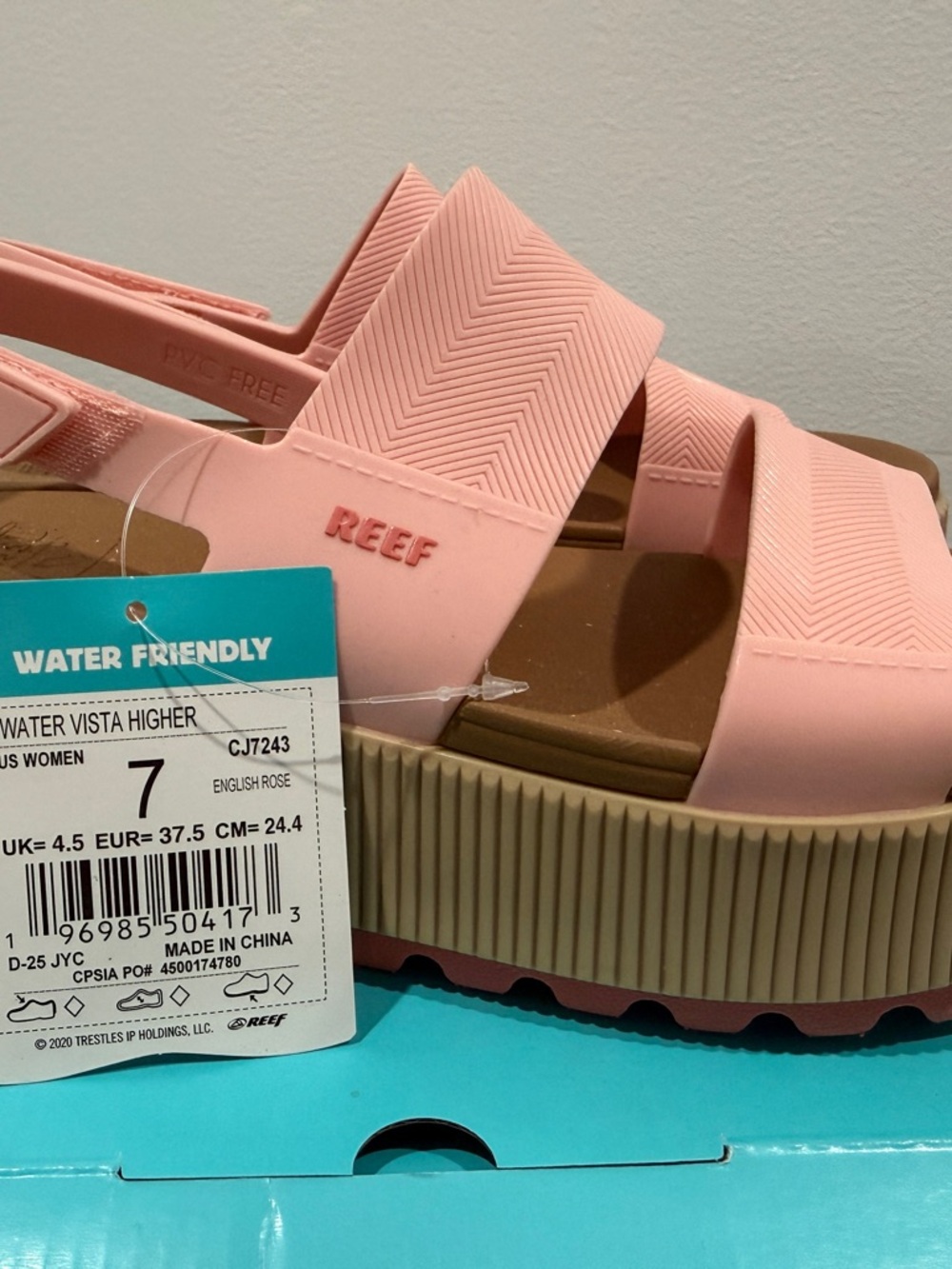 Reef Women's Blush Pink water vista Higher Platform Sandal - Picture 5 of 5